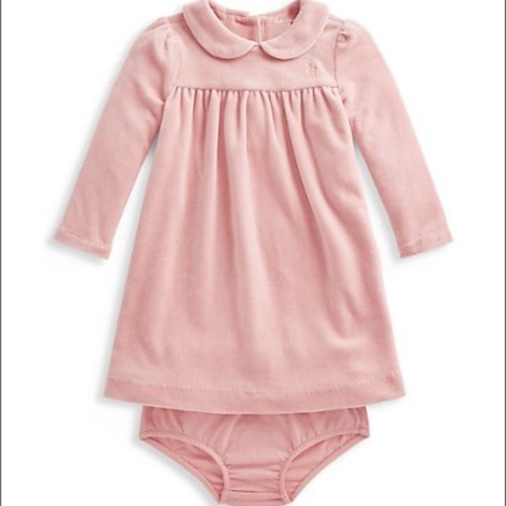 Ralph Lauren Velour Dress & Bloomers Set
